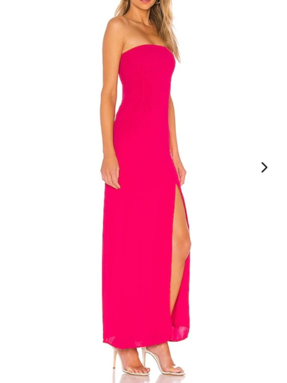 Superdown Hot Pink Asher Strapless Maxi Dress - Large